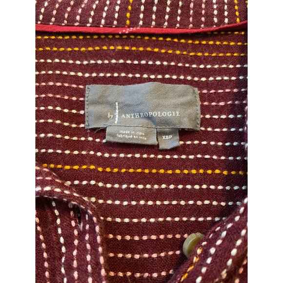 Anthropologie Isadora Long Sleeve Striped Button-Back Popover Tunic Top Size XS - Picture 8 of 8